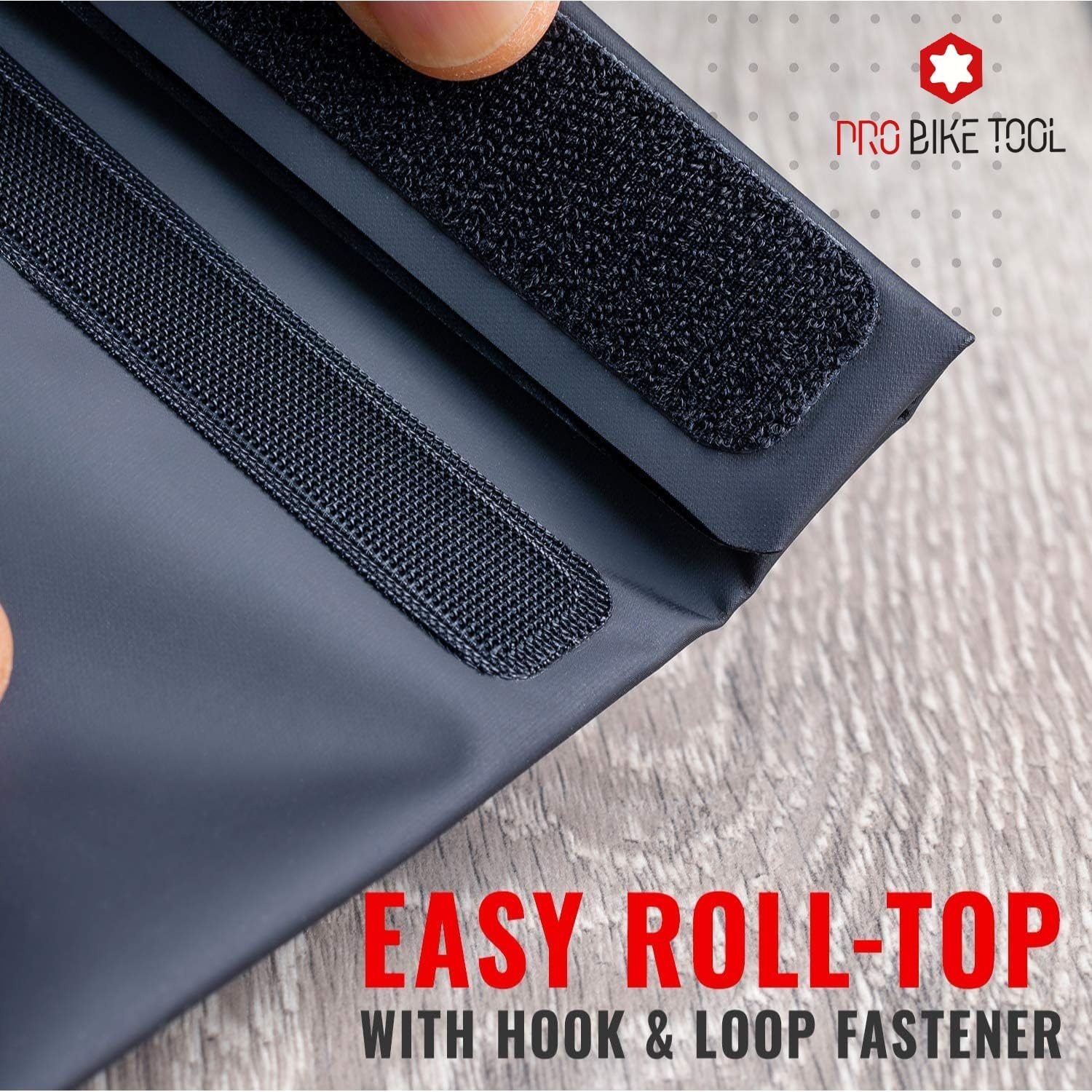PRO BIKE TOOL Waterproof Bicycle Storage Bag – PVC Plastic with Hook & Loop Fastener for Roll-Closure – Store Bike Tools, Mini Pump, Phone – Full Waterproof Protection – for Road & Mountain Biking.