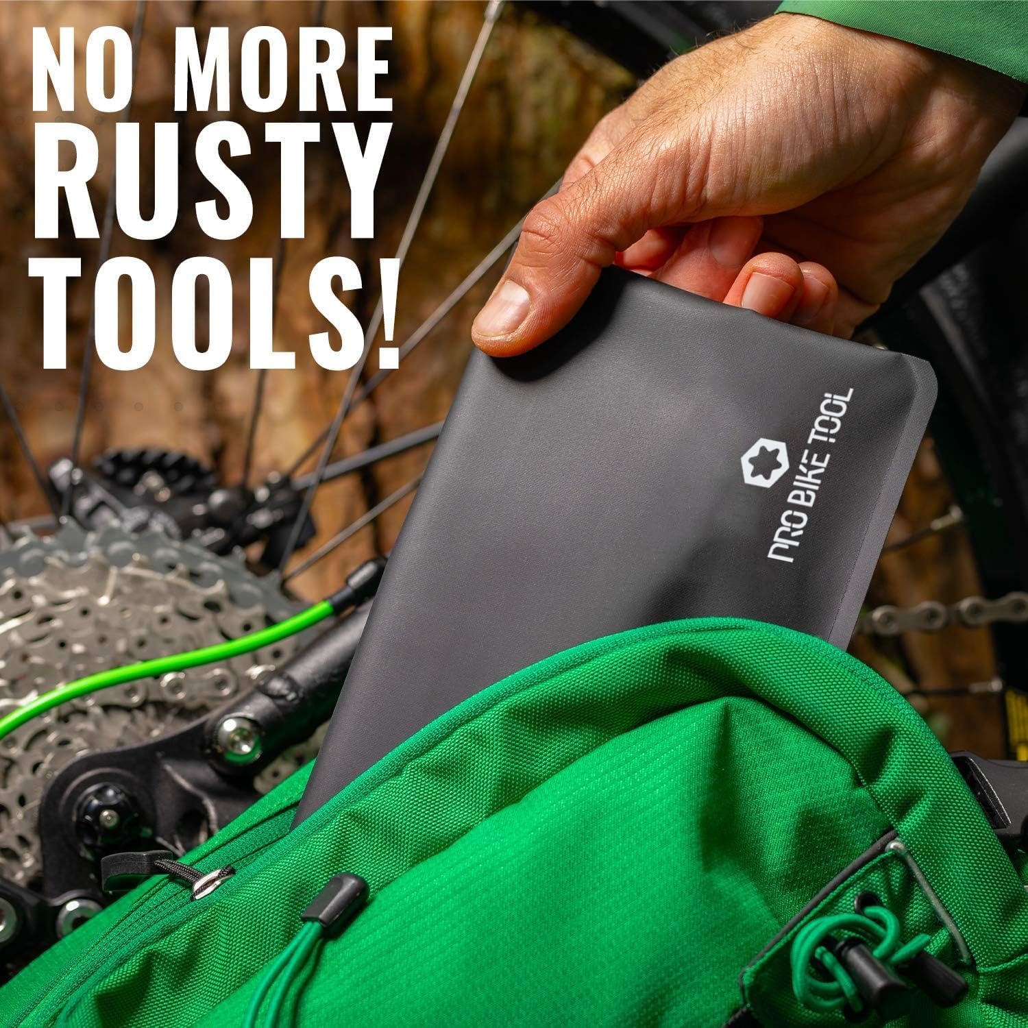 PRO BIKE TOOL Waterproof Bicycle Storage Bag – PVC Plastic with Hook & Loop Fastener for Roll-Closure – Store Bike Tools, Mini Pump, Phone – Full Waterproof Protection – for Road & Mountain Biking.