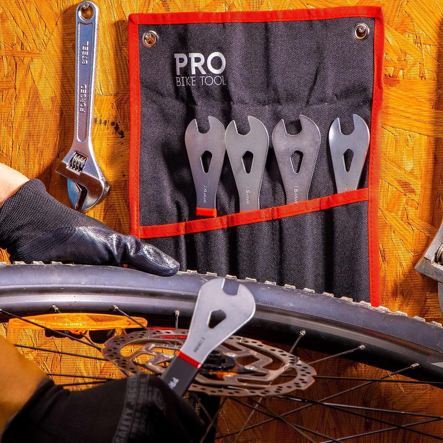 PRO BIKE TOOL Cone Wrench Set – 5 Piece Wrench Set with Storage Bag – Remove Wheel Bearings with Ease – 13, 14, 15, 16 and 17 mm Cone Wrench – High Tensile Medium Carbon Steel with Chrome Plating
