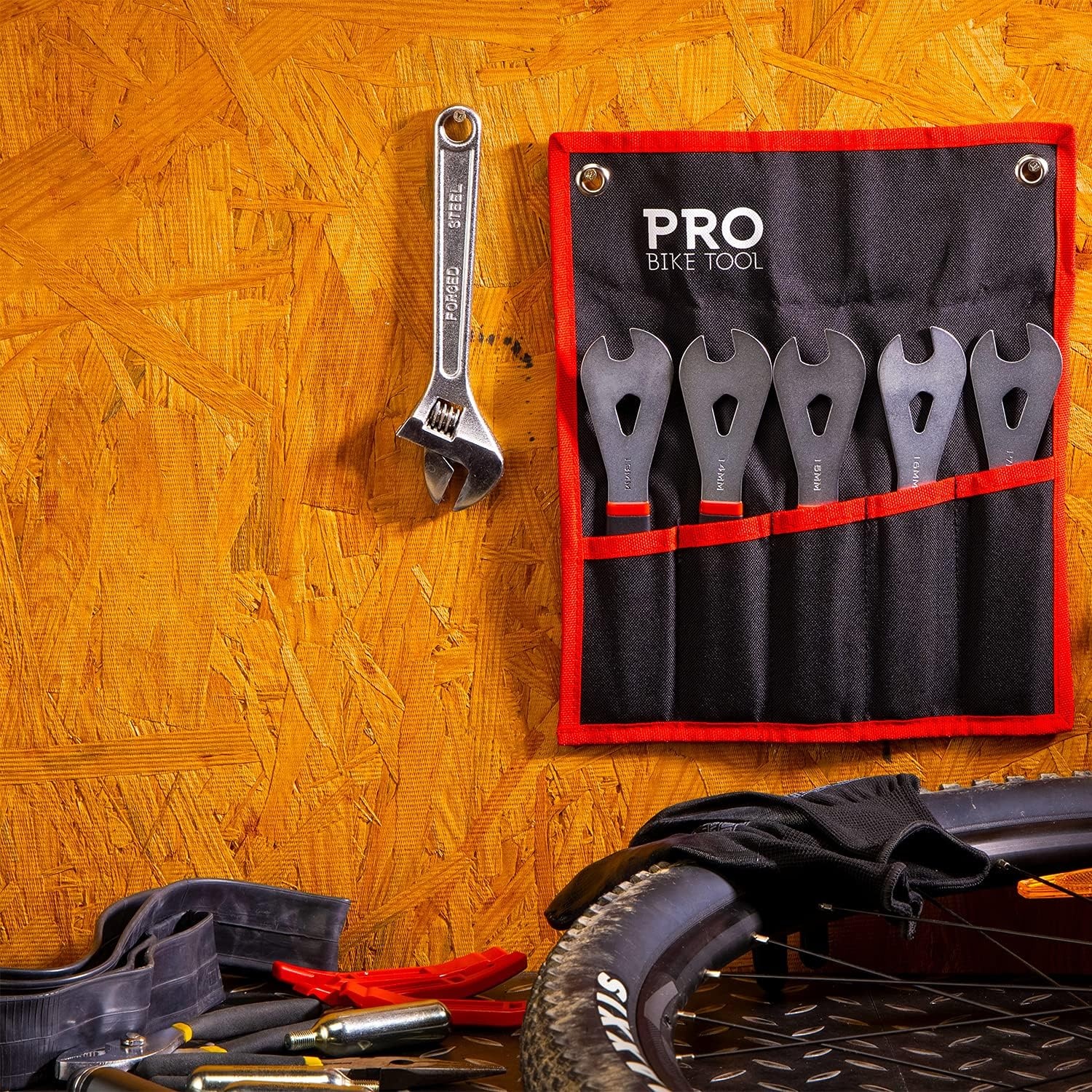 PRO BIKE TOOL Cone Wrench Set – 5 Piece Wrench Set with Storage Bag – Remove Wheel Bearings with Ease – 13, 14, 15, 16 and 17 mm Cone Wrench – High Tensile Medium Carbon Steel with Chrome Plating