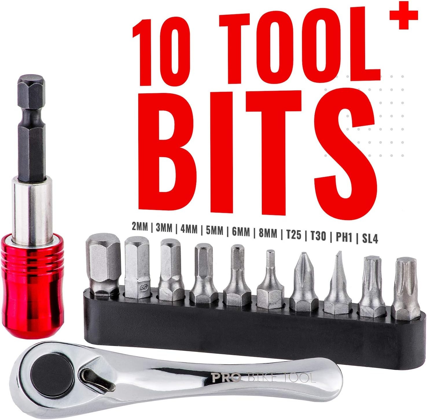 Pro Bike Tool Mini Ratchet Tool Set – Multitool Repair Kit for Road & Mountain Bikes – Bike Accessories – Versatile EDC Tool Box for Your Road Bicycle or Mountain Bike, Home or Work – Hard Case Pouch