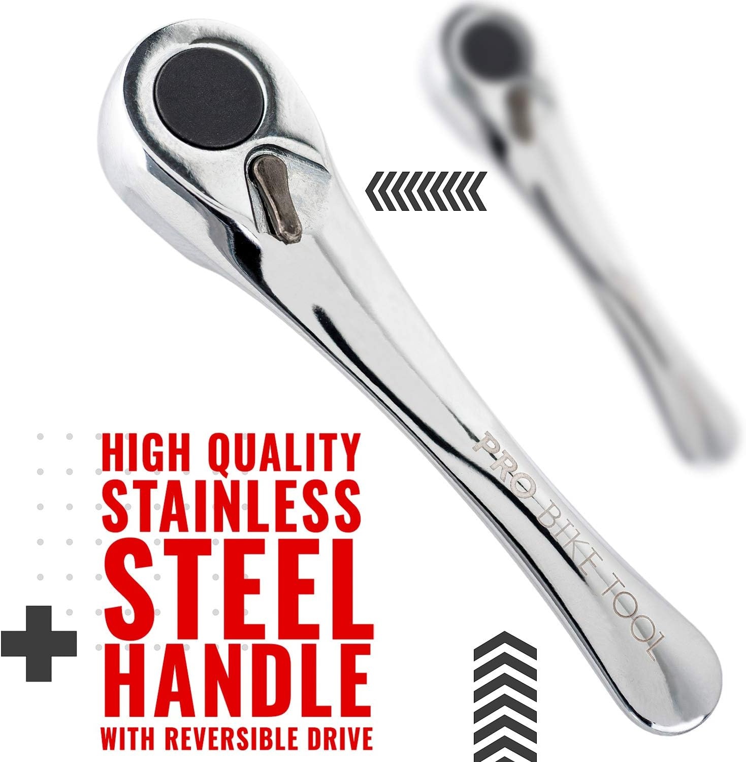 Pro Bike Tool Mini Ratchet Tool Set – Multitool Repair Kit for Road & Mountain Bikes – Bike Accessories – Versatile EDC Tool Box for Your Road Bicycle or Mountain Bike, Home or Work – Hard Case Pouch