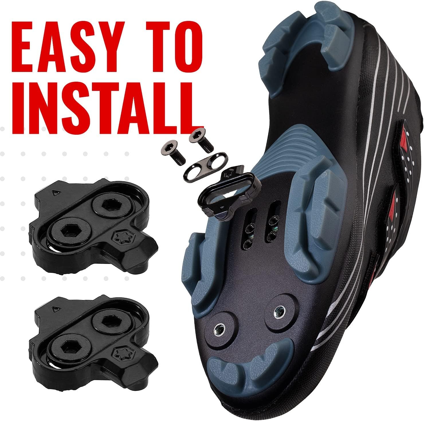 PRO Bike Tool Replacement Bike Cleats Without Cleat Plates – Compatible with Shimano MTB SPD Pedals (SH51) for Men & Women Mountain Bike Shoes – Bicycle Cleat Set for Mountain Biking & Indoor Cycling