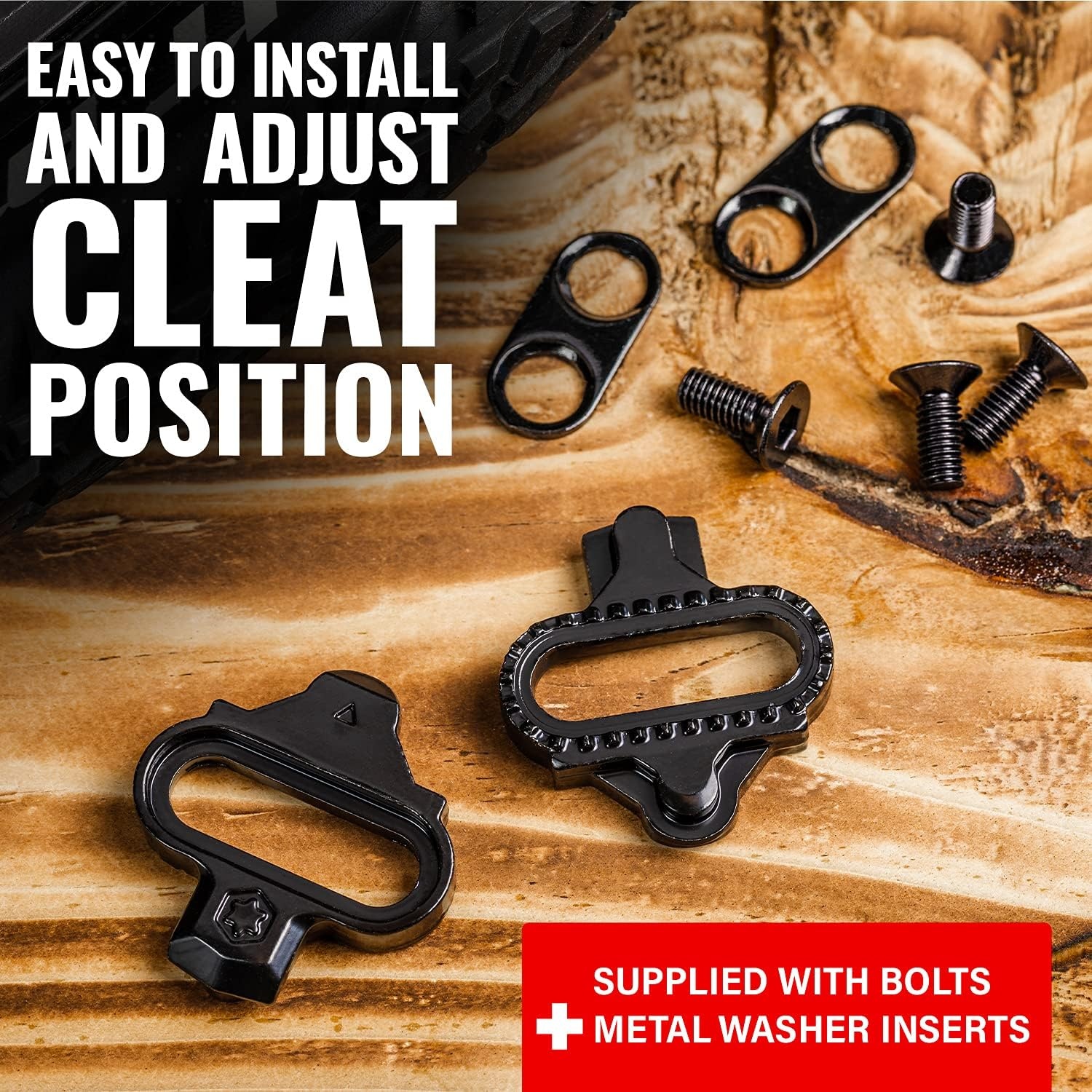 PRO Bike Tool Replacement Bike Cleats Without Cleat Plates – Compatible with Shimano MTB SPD Pedals (SH51) for Men & Women Mountain Bike Shoes – Bicycle Cleat Set for Mountain Biking & Indoor Cycling