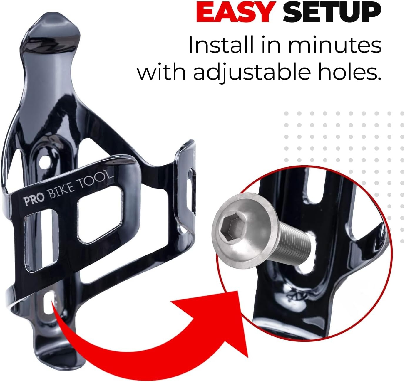 PRO Bike Tool Water Bottle Holder for Bikes – Bicycle Bottle Cage & Bike Cup Holder with Secure Grip, Lightweight Cycling Water Bottle Holder for Road Bike & Mountain Bike