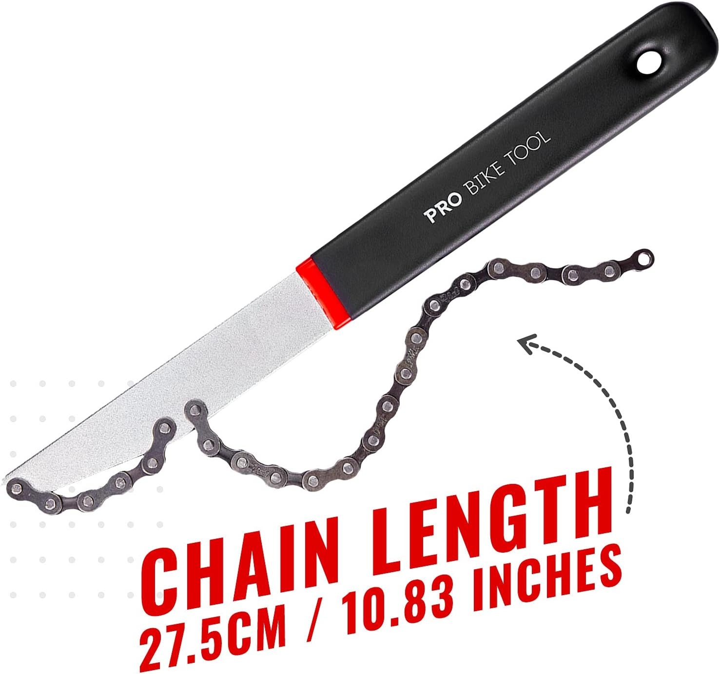 PRO BIKE TOOL Chain Whip for Shimano 7 to 10 Speed ​​Cassette Bicycle – Holds Sprocket for Ring Removal – Chain Whip – Cassette Remover