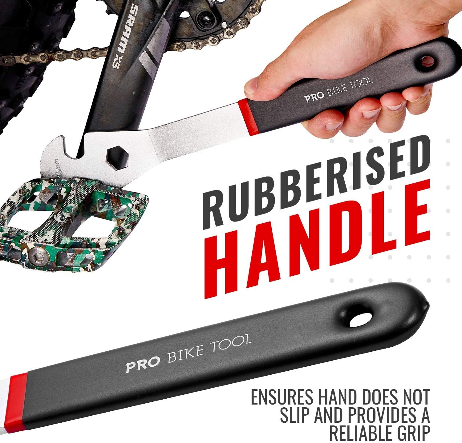 PRO BIKE TOOL Pedal Wrench – Remove a Pedal with Ease – Double Sided Bicycle Spanner for Road & Mountain Bikes – Easy Removal and Installation of Cycling Pedals
