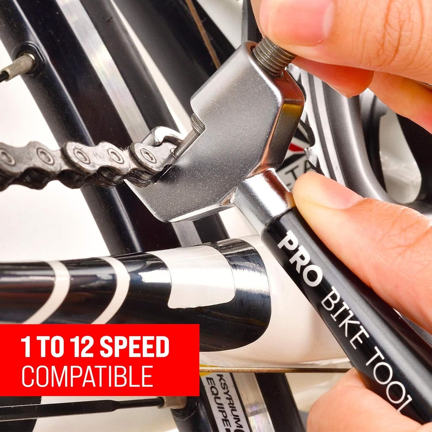 Chain Tool 1 to 12 Speed, Reliable and Hardwearing Breaker for Chain Link Break and Removal, Shop Quality Bike Repair for Road and Mountain Bikes, Easy Splitter