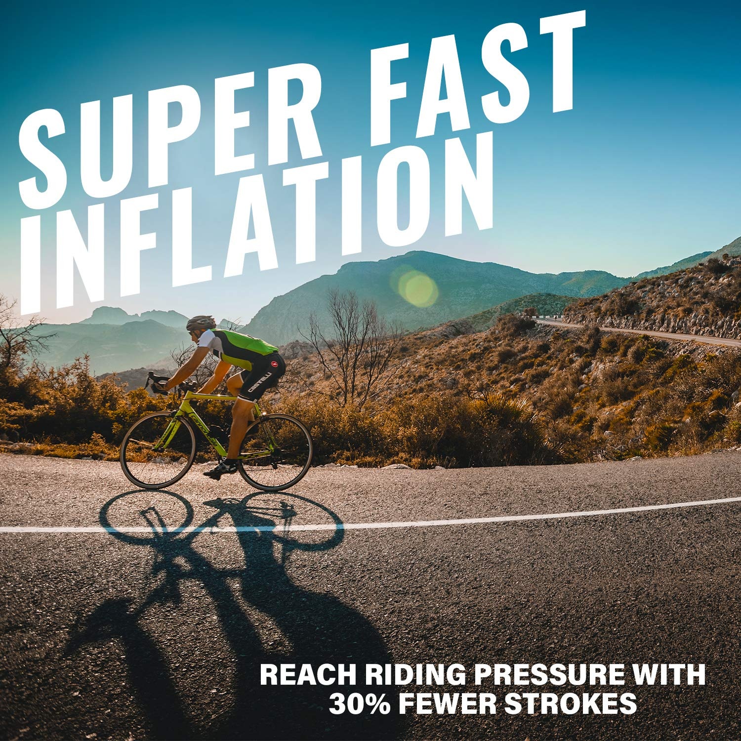 Mini Floor Bike Pump, Super Fast Tire Inflation, Secure Presta and Schrader Valve Connection. High Pressure Bicycle Pump with Stabilizing Foot Peg for Road, Mountain, Touring, Hybrid and Fat Tires