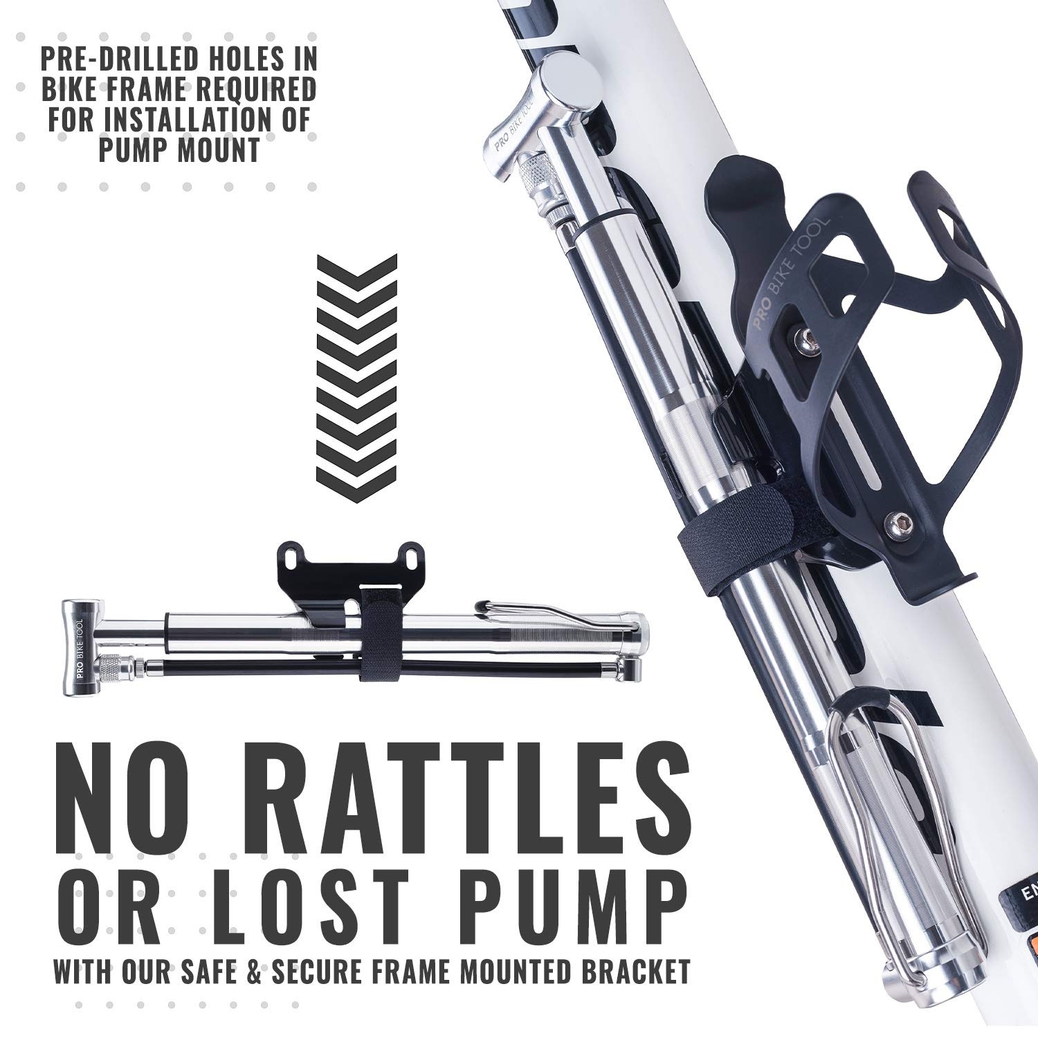 Mini Floor Bike Pump, Super Fast Tire Inflation, Secure Presta and Schrader Valve Connection. High Pressure Bicycle Pump with Stabilizing Foot Peg for Road, Mountain, Touring, Hybrid and Fat Tires