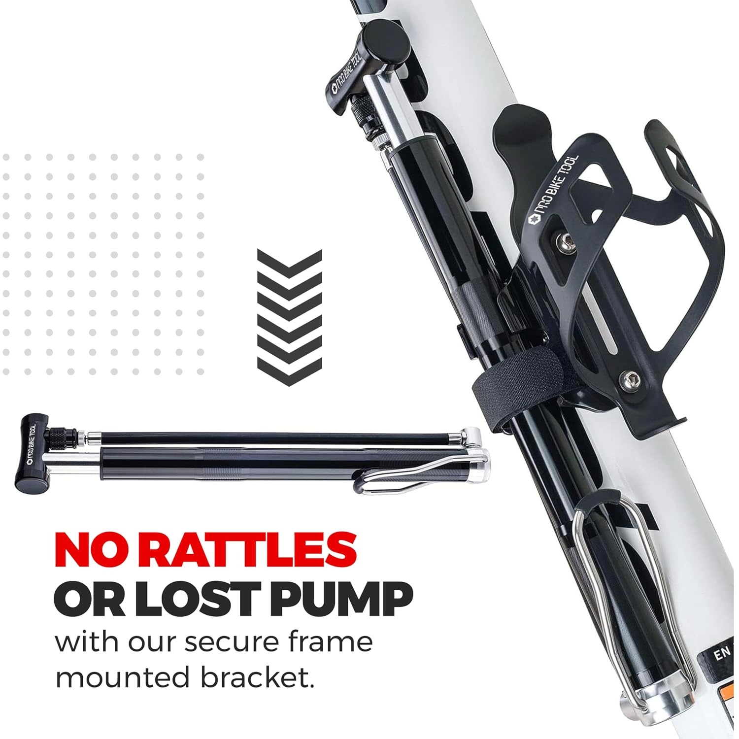 PRO BIKE TOOL Mini Floor Bicycle Pump – Super Fast Tire Inflation – Secure Presta and Schrader Valve Connection – High Pressure Bicycle Pump with Stabilizing Foot Peg for Road and Mountain Bikes
