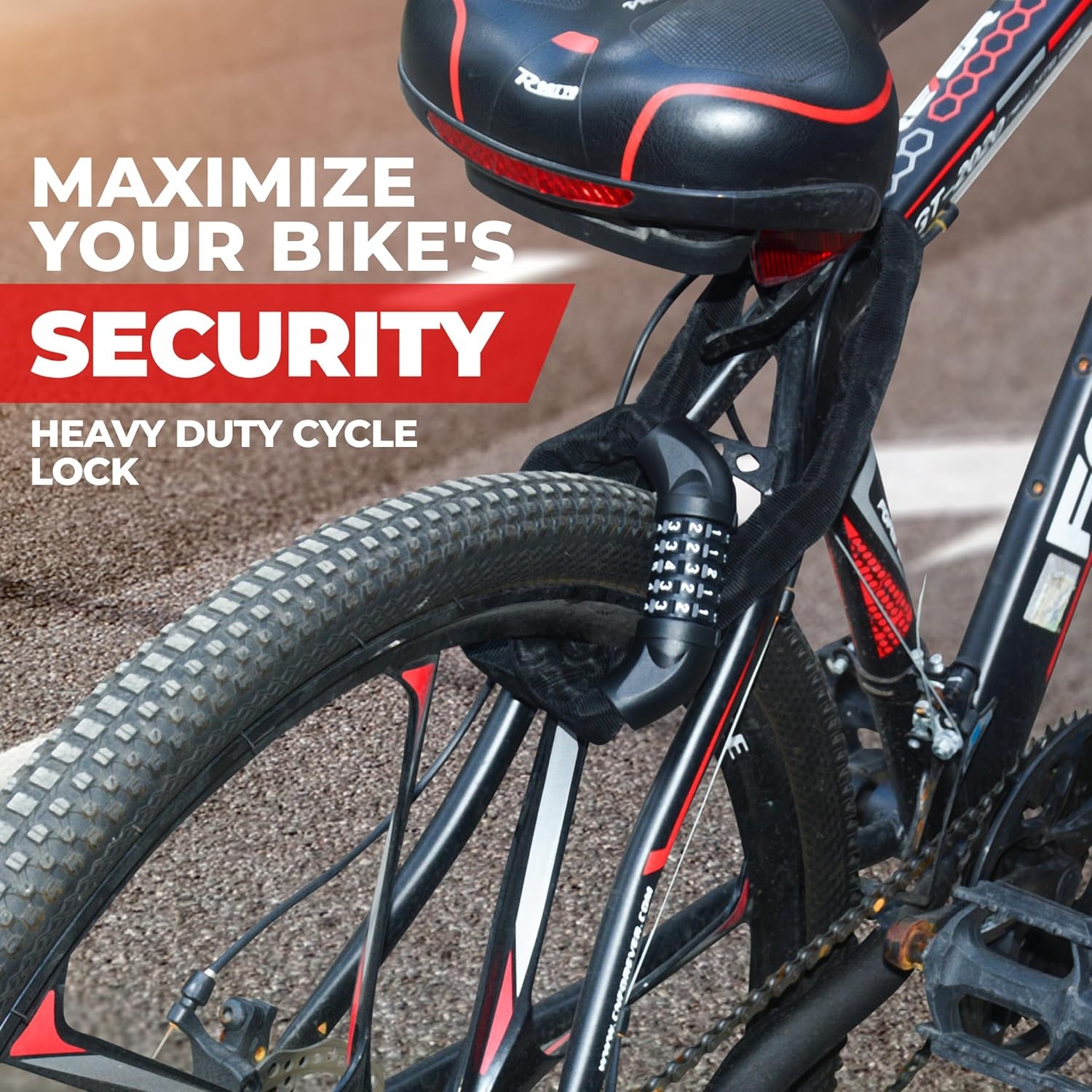 PRO BIKE TOOL Bike Lock – Heavy Duty Anti Theft Bike Chain Lock & Bicycle Cable Lock, 35.4″ 5-Digit Combination Lock, Keyless Security Lock for Road, Mountain, Electric & BMX Bikes(Combination Lock)