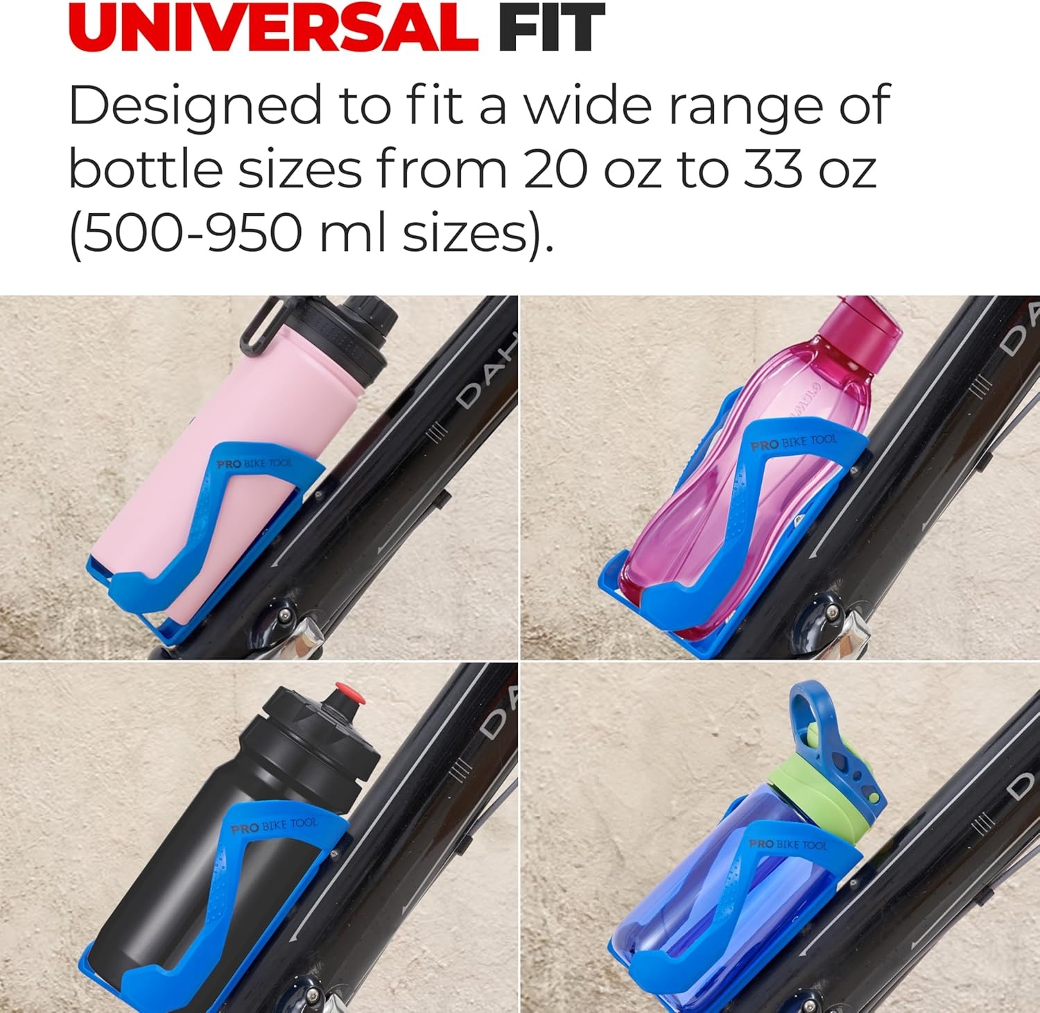 PRO BIKE TOOL Bike Water Bottle Holder – Bicycle Bottle Cage & Bike Cup Holder with Secure Grip, Lightweight Cycling Water Bottle Holder for Road & Mountain Bikes(Blue)