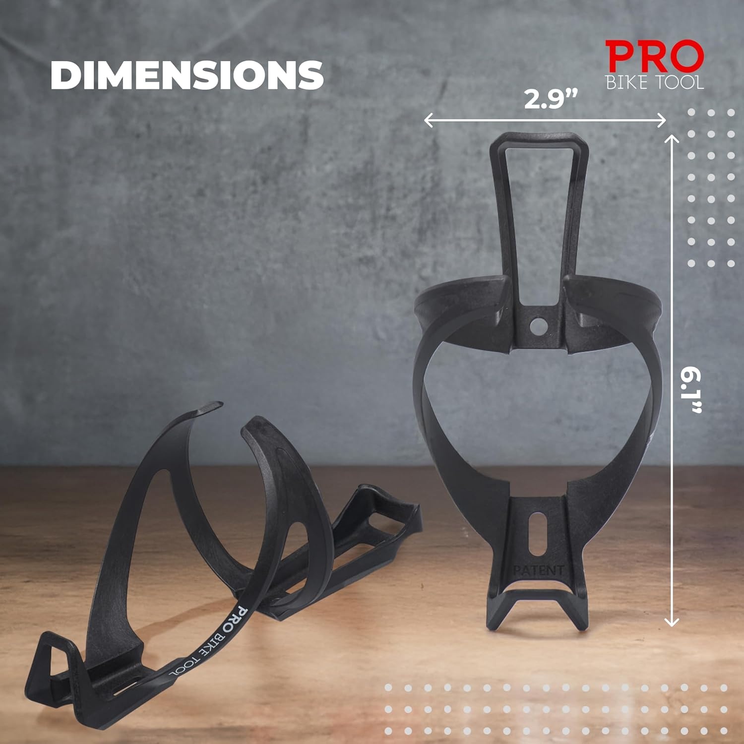 PRO BIKE TOOL Carbon Composite Water Bottle Cage – Lightweight Bike Bottle Holder for Road and Mountain Bikes – Fits 20-33oz Bottles, Easy Installation, High Collar Design – Black, 6.1 x 2.9 in