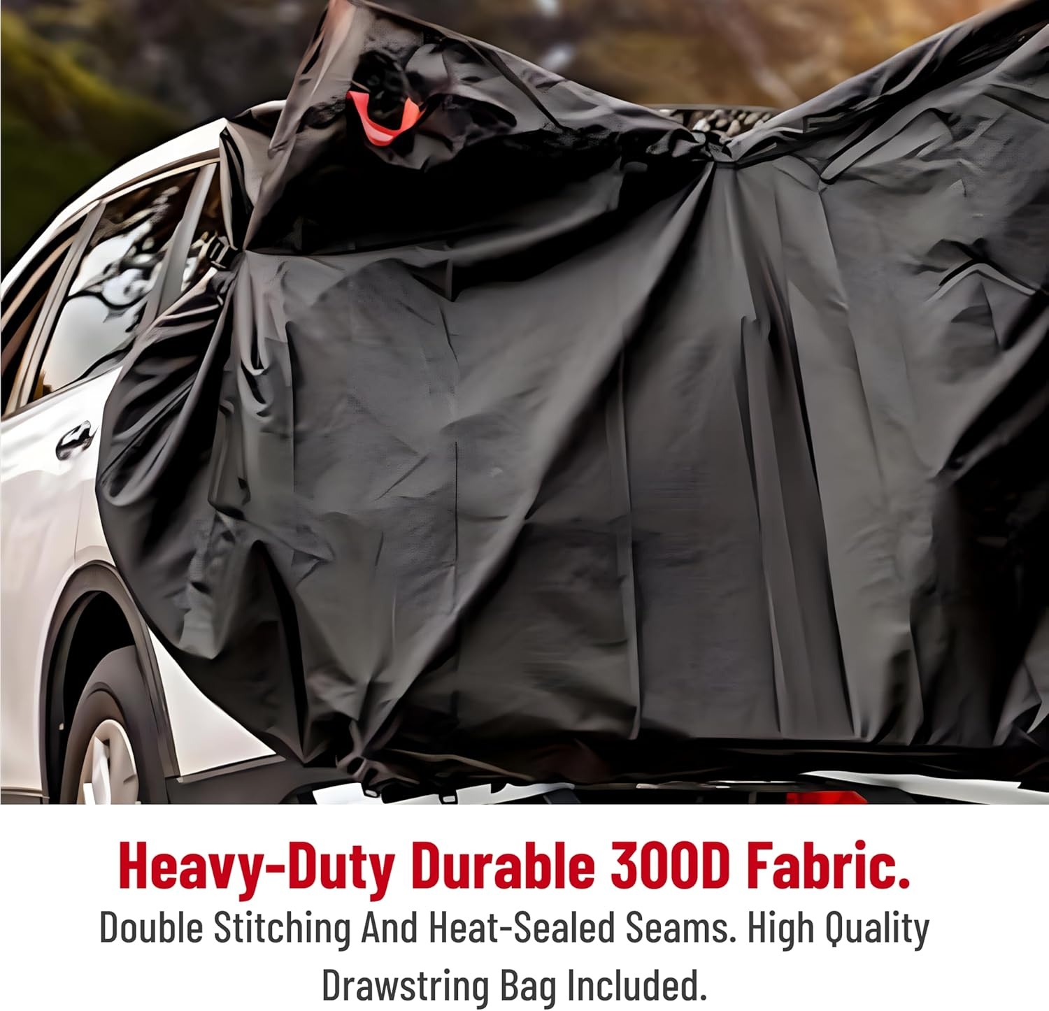 PRO BIKE TOOL Bicycle Cover – Transparent PVC Waterproof Outdoor Bike Cover – Protects from Weather, Dust, Rain, and Scratches – Ideal for Garage with Safety Loops and Storage Bag – 30.3″x81.4″x47.2″(X-Large)