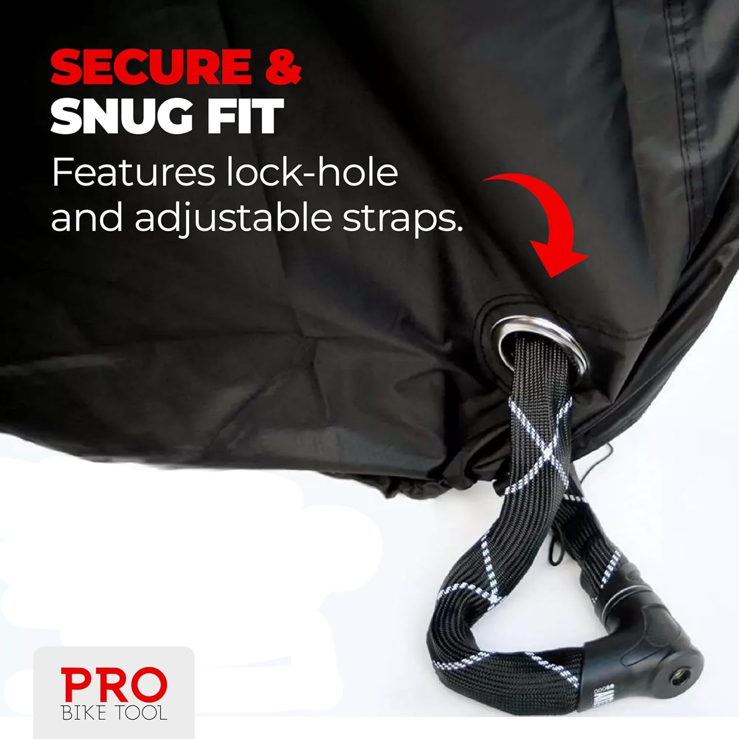 PRO BIKE TOOL Bicycle Cover – Transparent PVC Waterproof Outdoor Bike Cover – Protects from Weather, Dust, Rain, and Scratches – Ideal for Garage with Safety Loops and Storage Bag – 30.3″x81.4″x47.2″(XXL)
