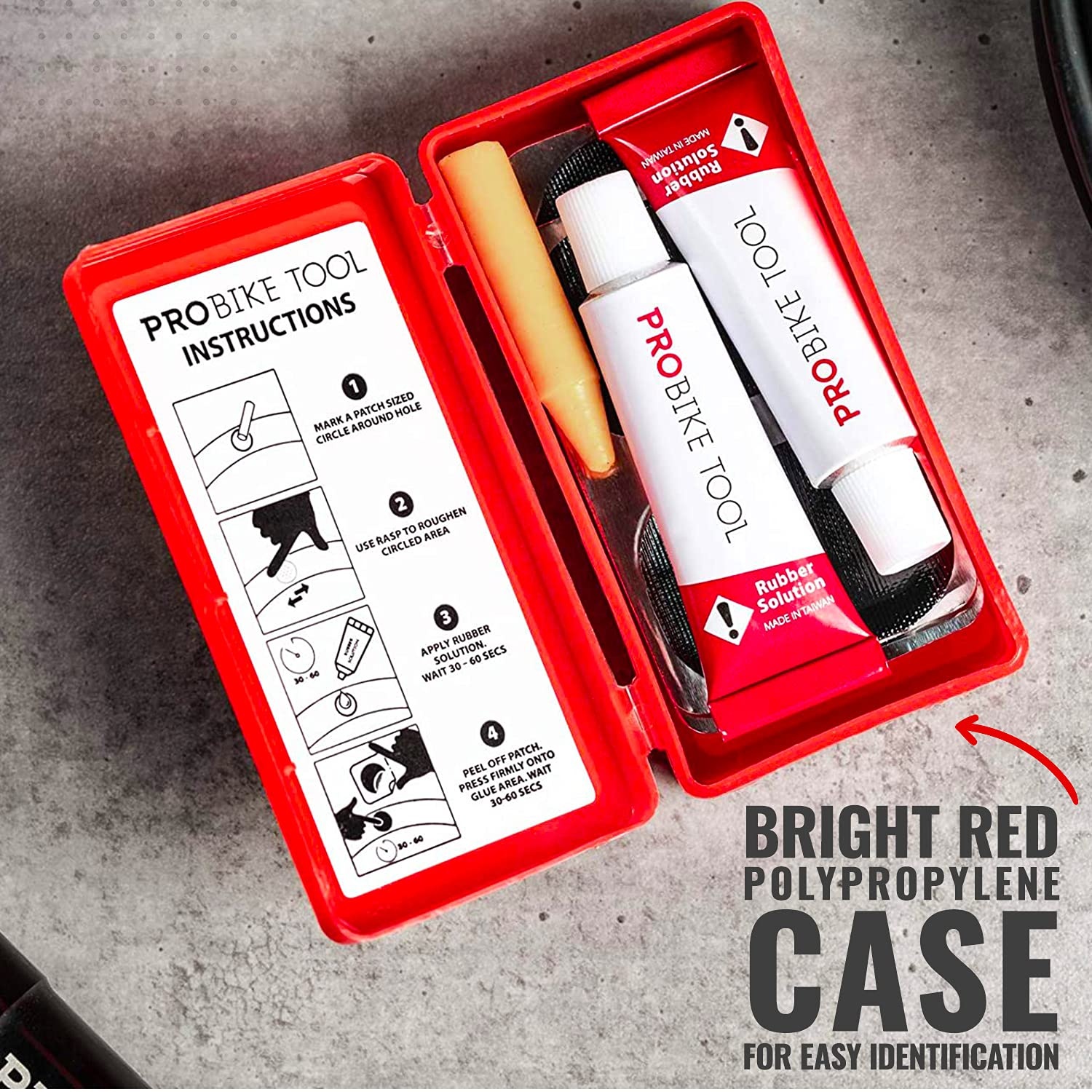 PRO BIKE TOOL Tire Puncture Repair kit – Bike Patch with Glue – Bike Patch – Bike tire Repair kit – Bike Repair kit (Set of 2)