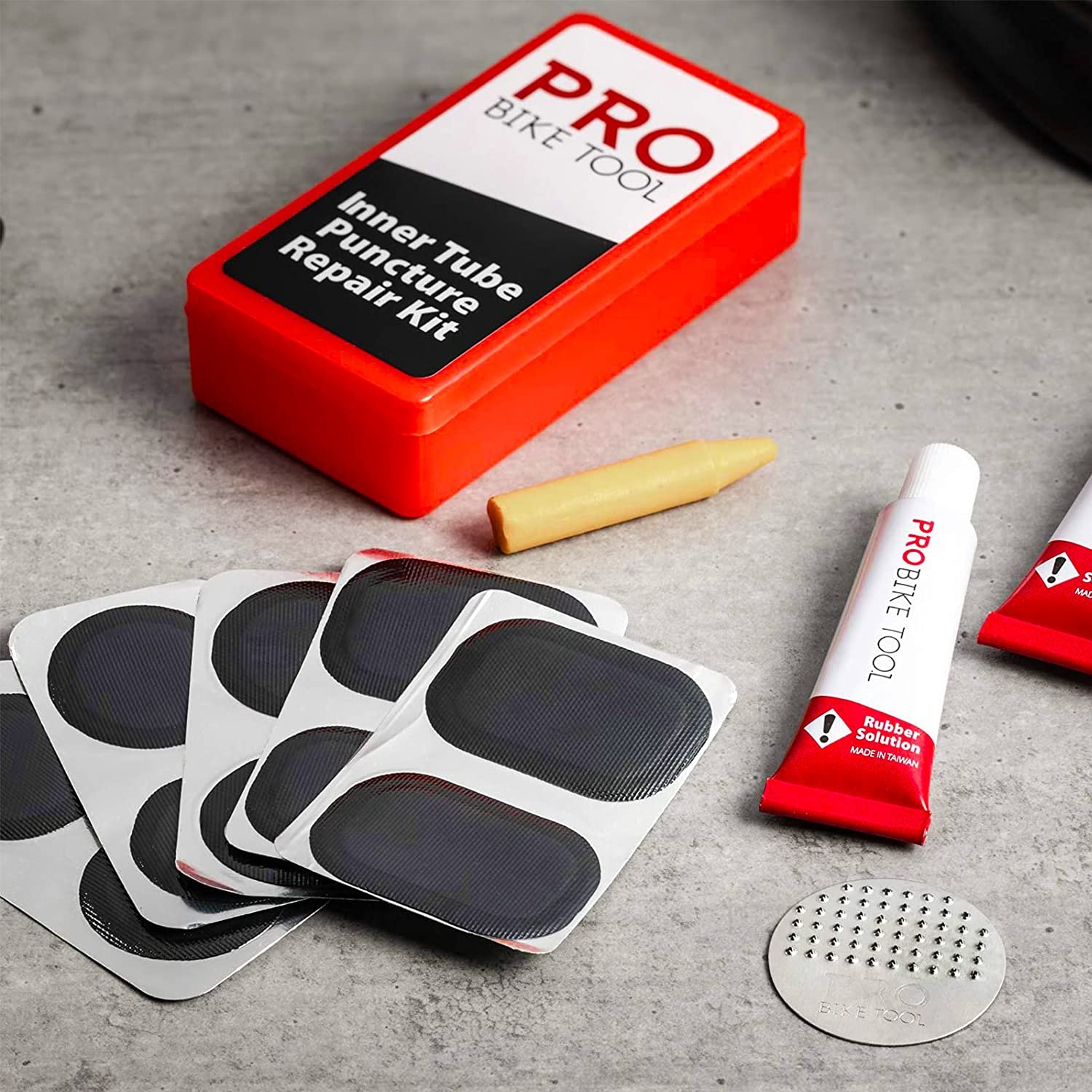 PRO BIKE TOOL Tire Puncture Repair kit – Bike Patch with Glue – Bike Patch – Bike tire Repair kit – Bike Repair kit (Set of 2)