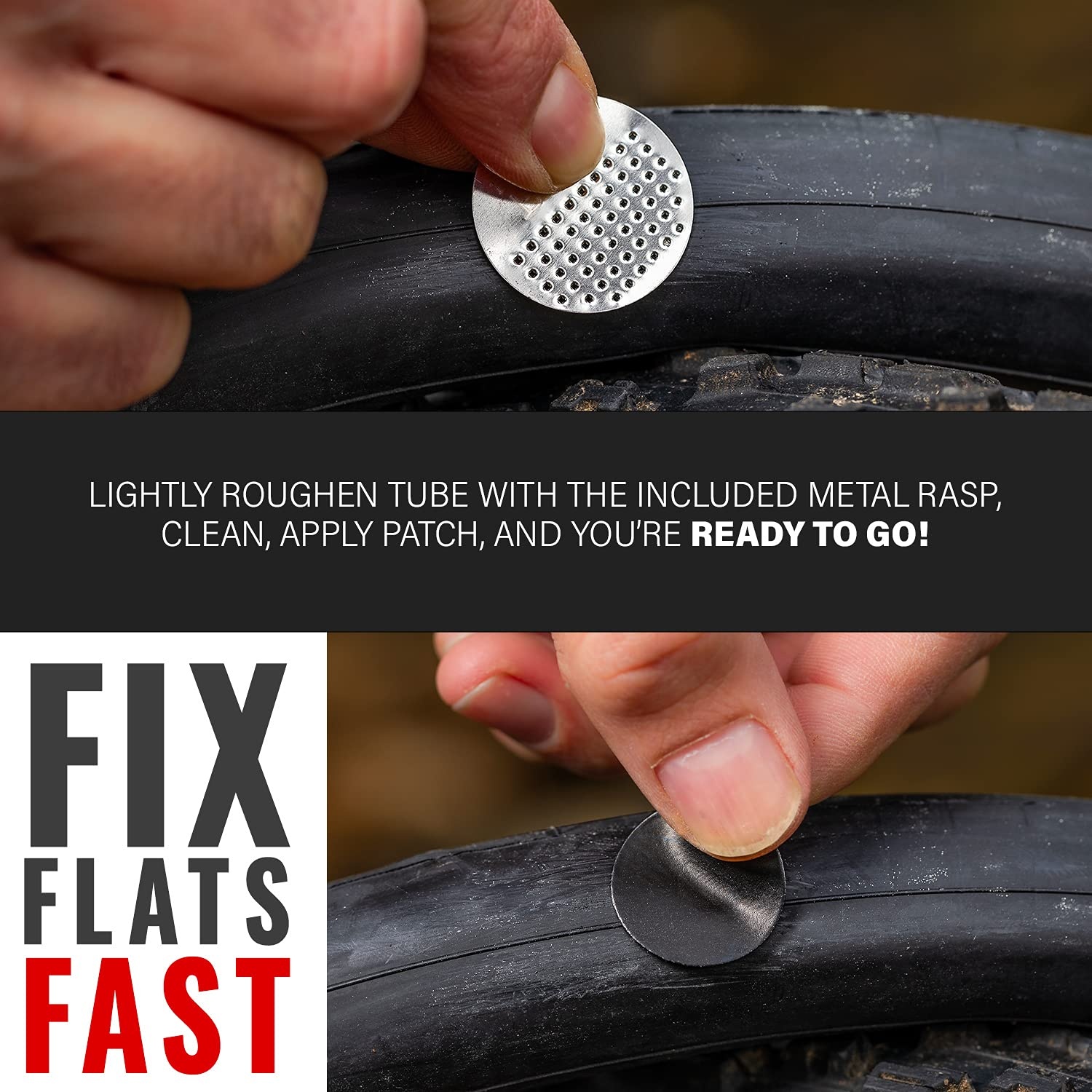 PRO BIKE TOOL Glueless Bike Tire Puncture Repair Patch Kit – 2 Sets Inclus – 24 Patchs Auto-adhésifs Pour la réparation des Chambres à air de vélos – Patches