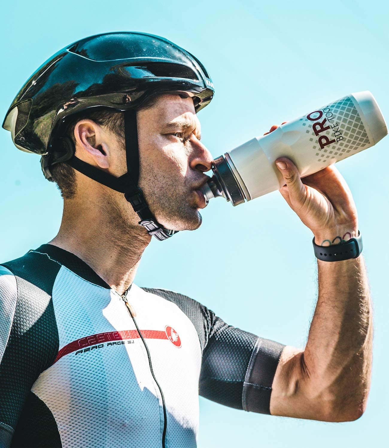 PRO BIKE TOOL Insulated Bike Water Bottle 680 ml 24 oz – Sports Carry Loop – for All Fitness and Cycling – Keep Drinks Cold, Longer – Soft Silicone Mouthpiece – Fast Flow Valve – Easy Squeeze Bidon