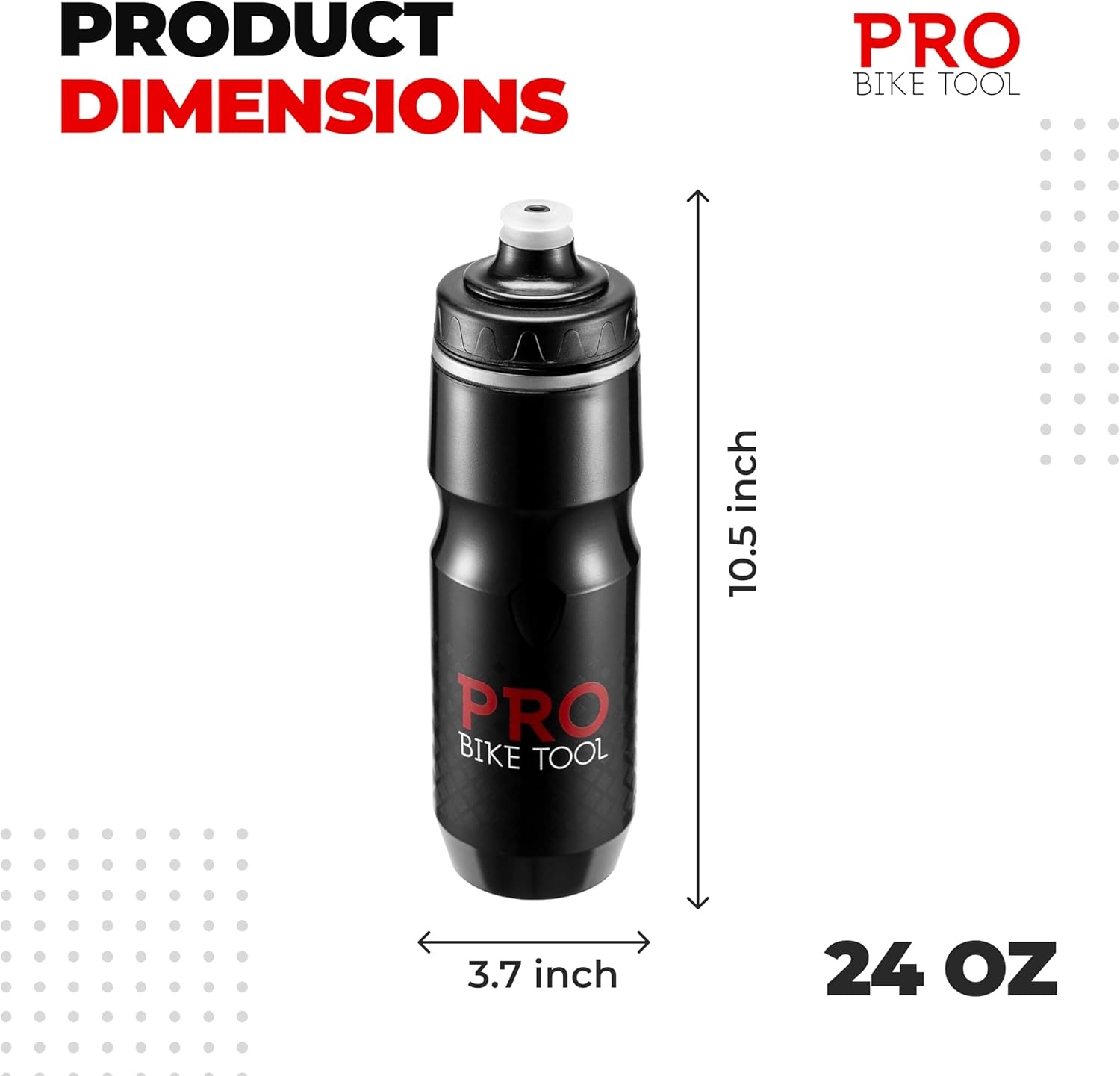 PRO BIKE TOOL Insulated Bike Water Bottle -Bonus Sports Carry Loop – For All Physical Activities & Cycling-Keep Your Drinks Cooler, Longer – 680ml 24oz