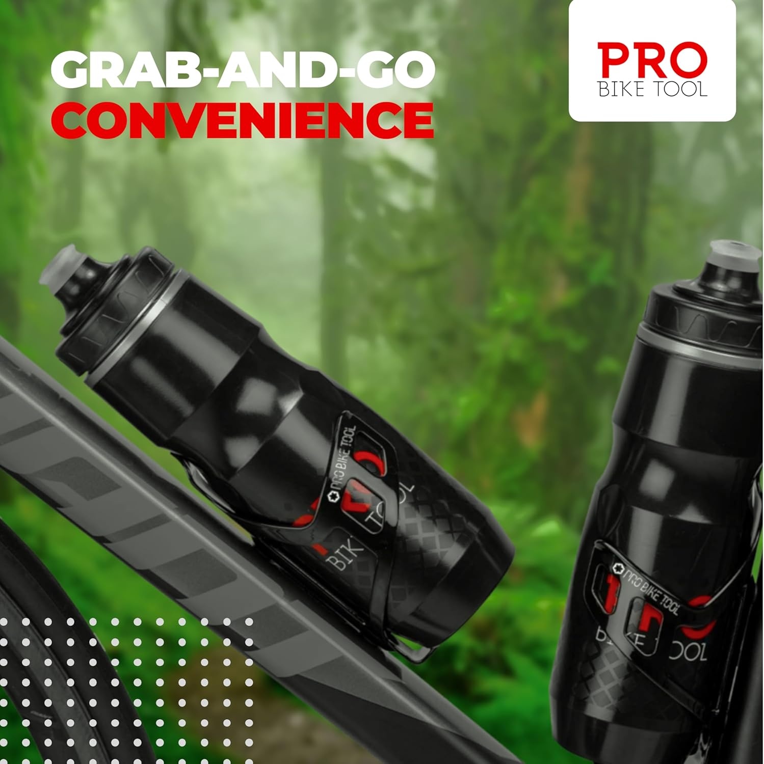 PRO BIKE TOOL Insulated Bike Water Bottle -Bonus Sports Carry Loop – For All Physical Activities & Cycling-Keep Your Drinks Cooler, Longer – 680ml 24oz